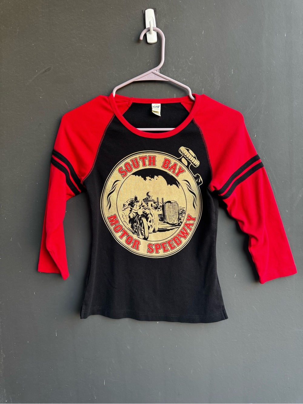Y2K 100% cotton South Bay Motor Speedway 3/4 sleeve shirt